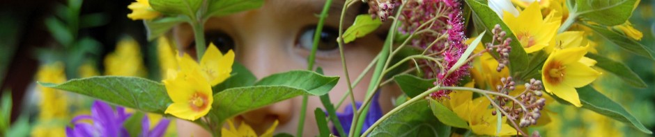decorative child with flowers